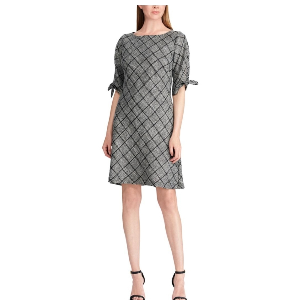 American Living Black and Gray Plaid Dress